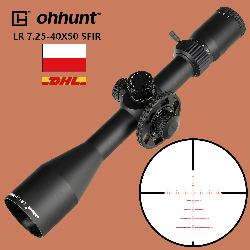 Ohhunt LR 7 25 40X50 SFIR охотничий прицел стеклянная гравированная сетка Красная