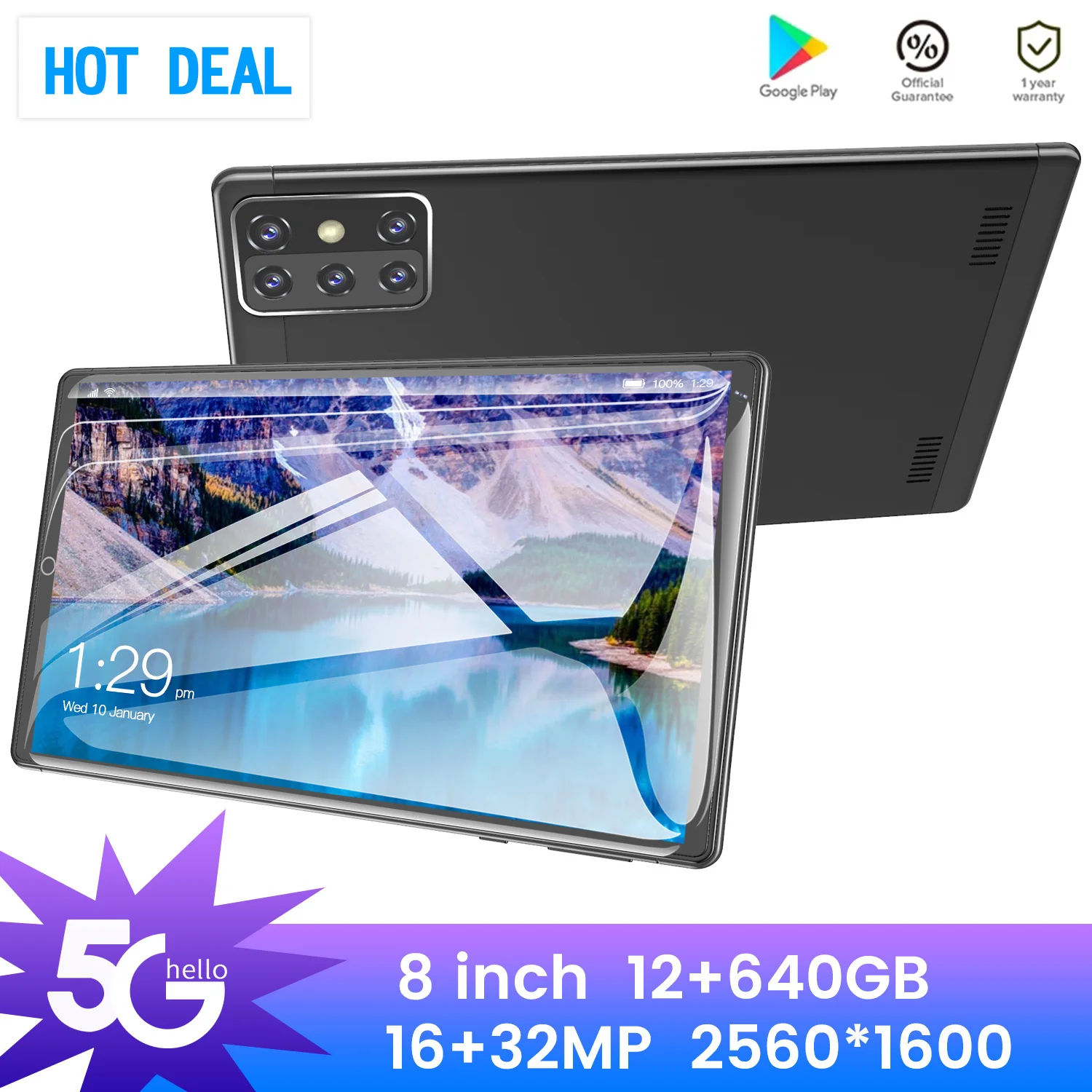 

2021 8 ultra-thin entertainment smart tablet 2-in-1 game learning office 8-inch tablet Android 9 pad