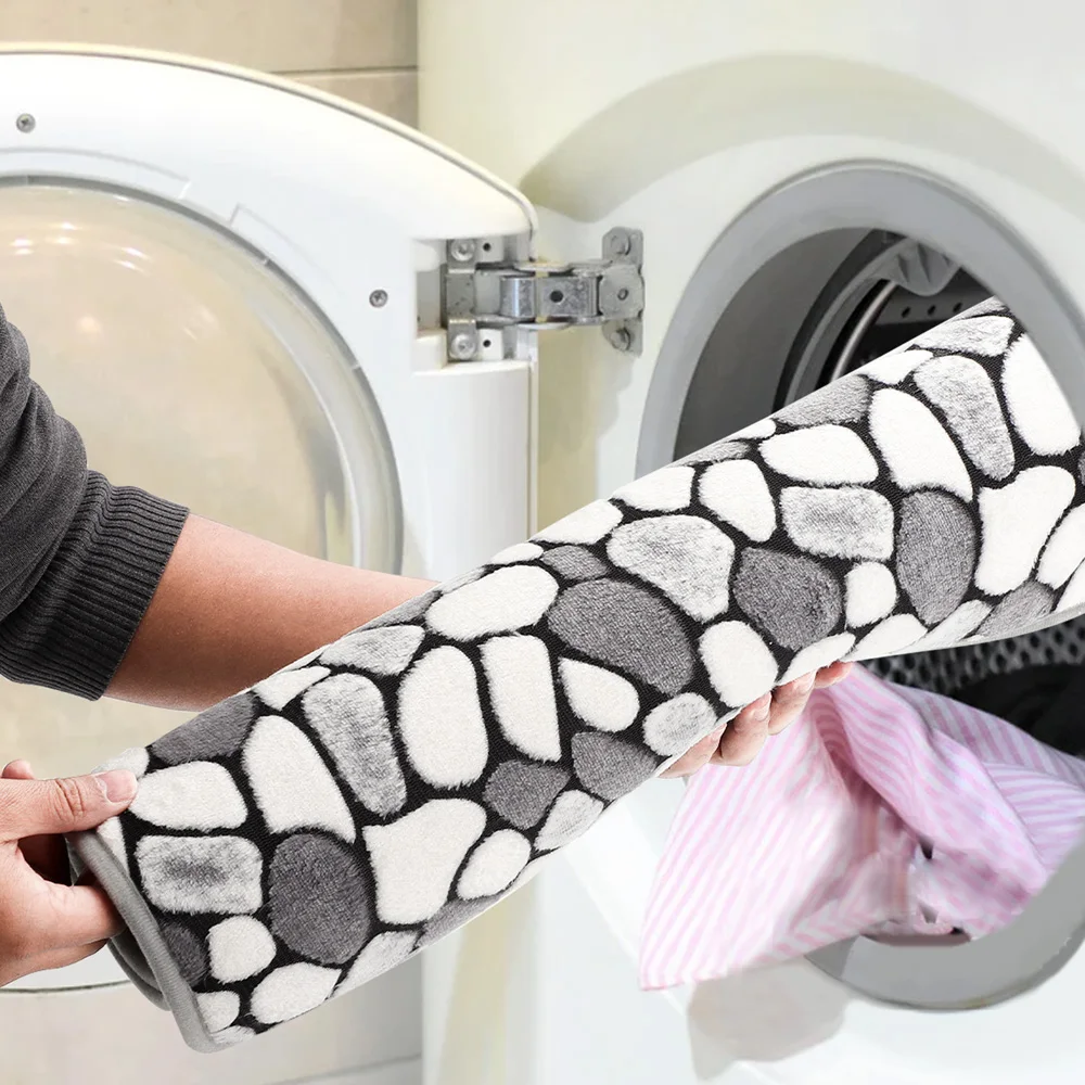 23pcs bathroom mat set cobblestone flannel anti slip shower room floor carpets toliet side rug toilets lid cover home décor free global shipping