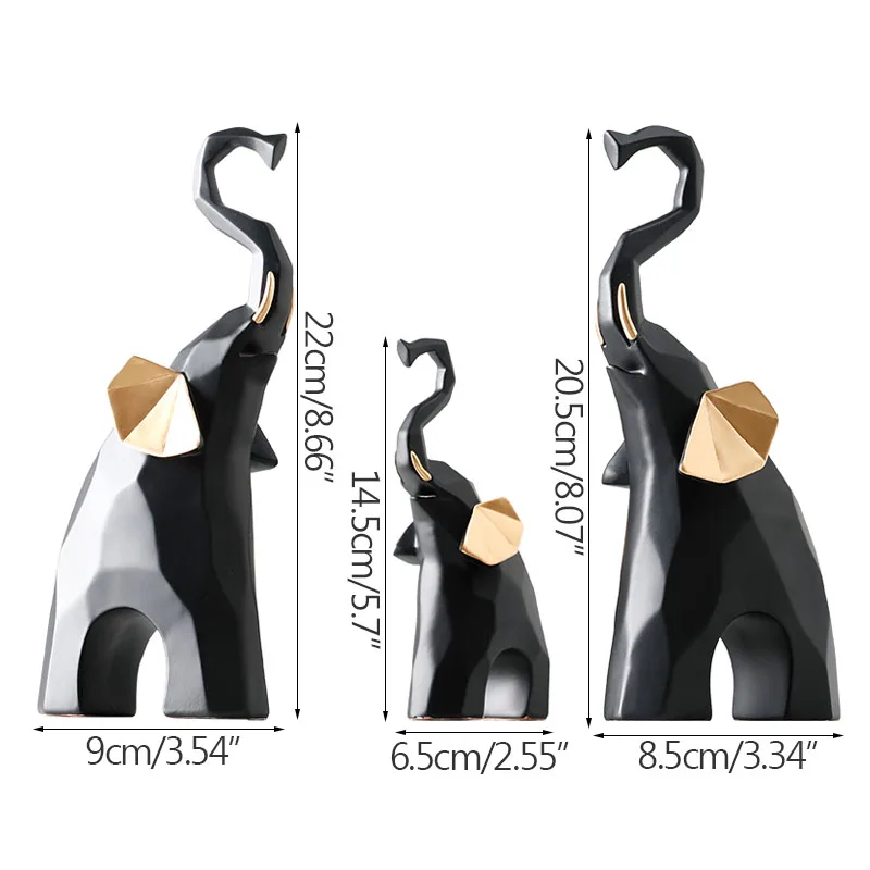 

Stongwell Nordic Elephant Sculpture Geometric Animals Statue Home Decoration Modern Simplicity Desktop Ornaments Wedding Gift