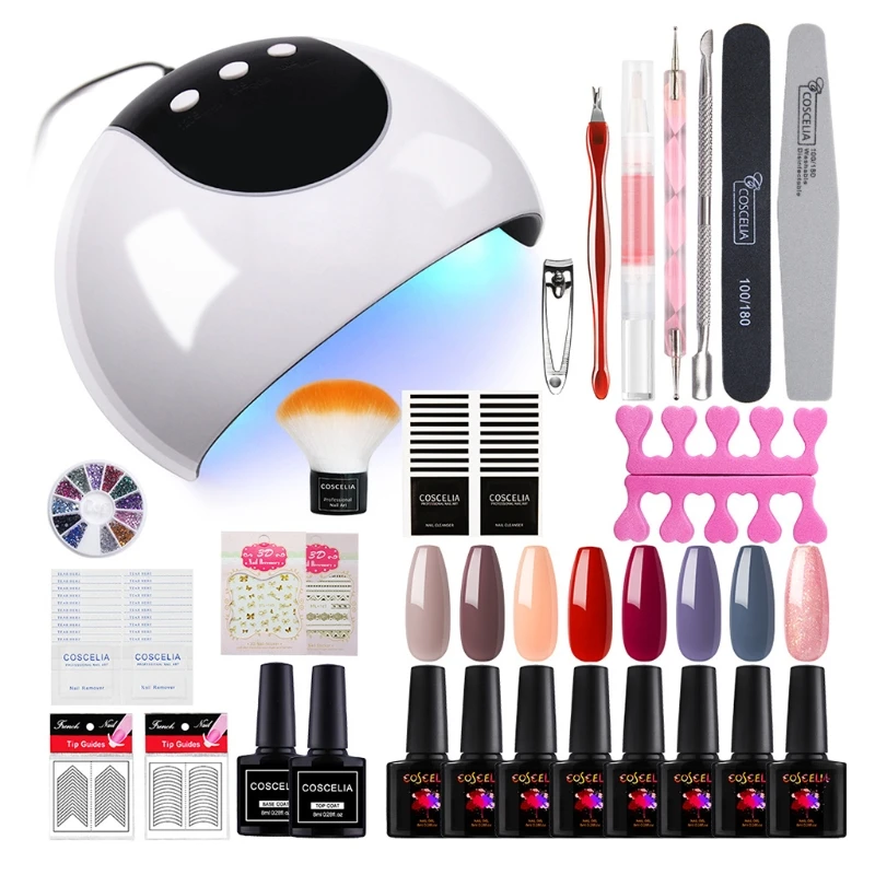 

Gel Nail Polish Kit with UV Light 24W Timer Setting Nails Lamp Long Lasting Manicure Tools for Salon Home Use