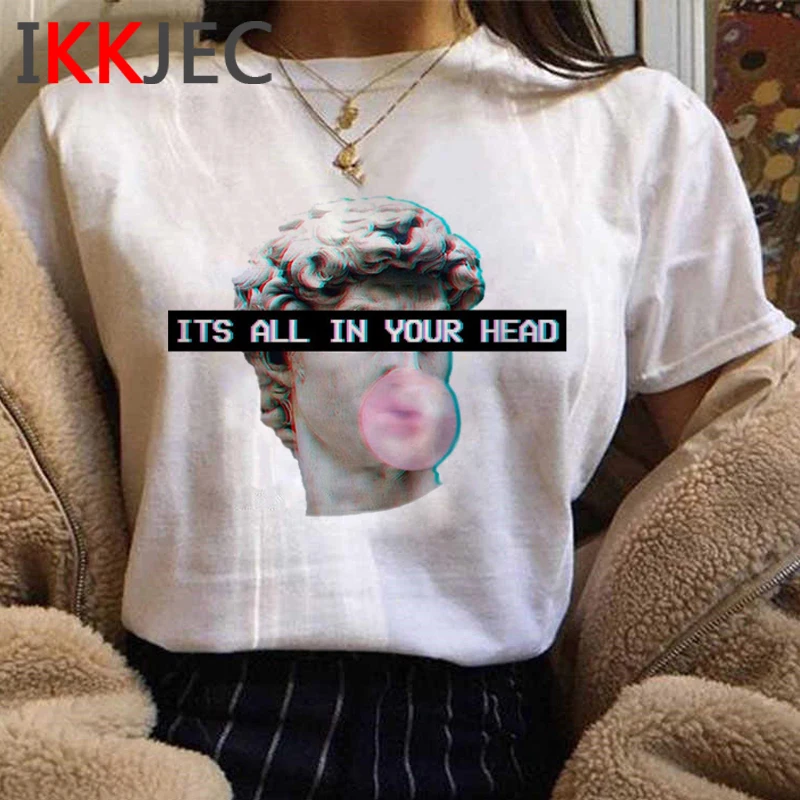 

David Michelangelo Vaporwave tshirt female casual white t shirt streetwear ulzzang plus size t-shirt ulzzang harajuku