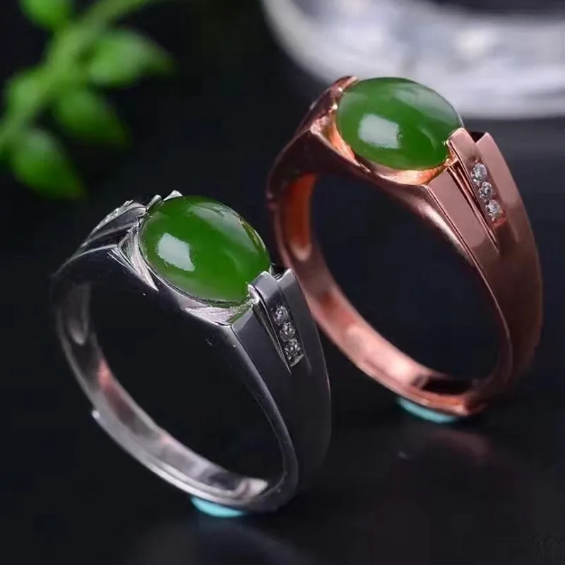 Кольцо мужское из яшмы чистого серебра 100% пробы | Украшения и аксессуары