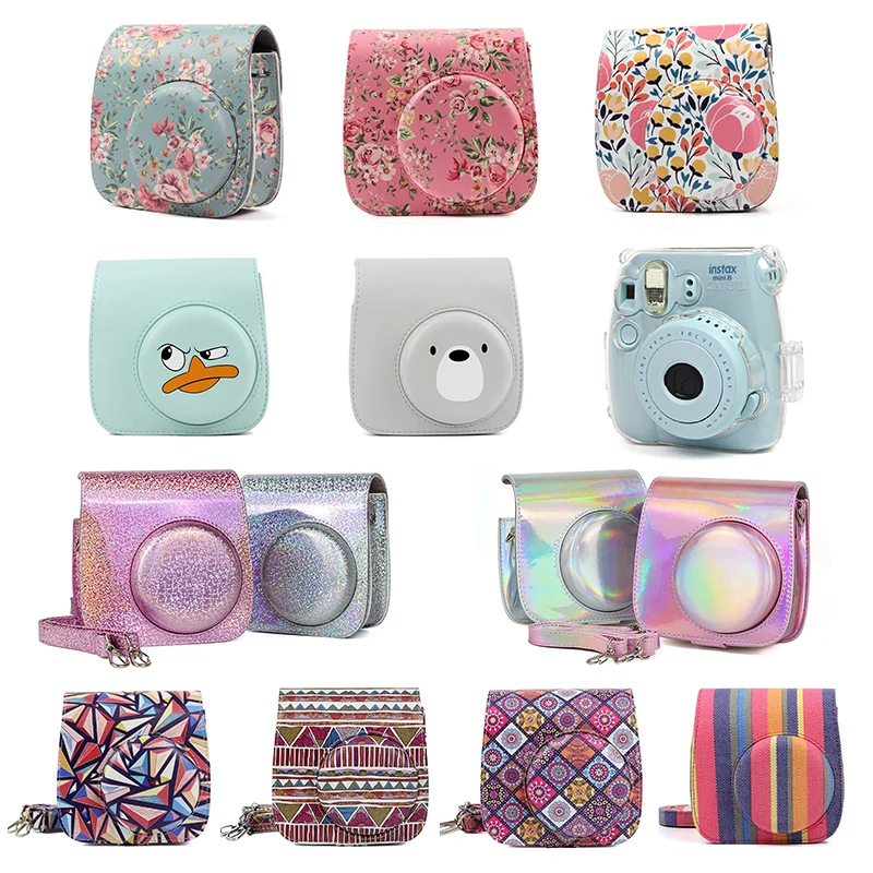 Чехол для мини камеры в стиле ретро из искусственной кожи с плечевым ремнем Instax