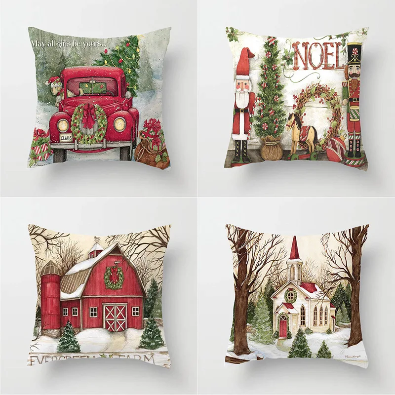 

New Year 2022 Decor Linen Christmas Pillowcase Merry Christmas Decorations for Home Noel Natal Navidad 2021 Xmas Decoration