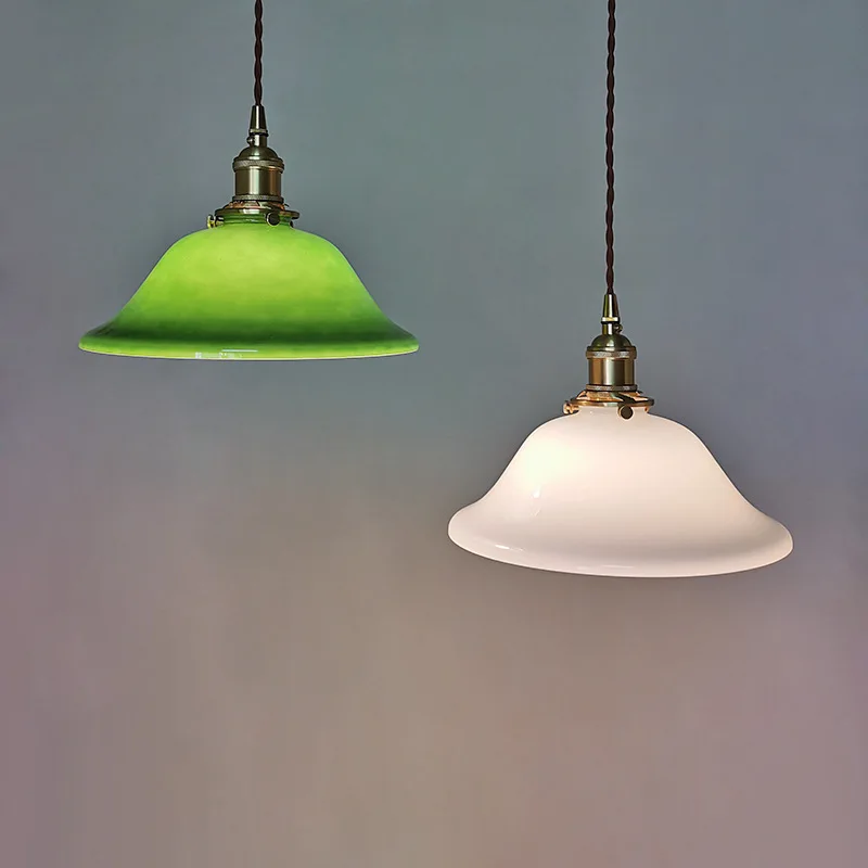 

Industrial retro green glass E27 pendant lights restaurant corridor bar table coffee shop LED decorative lighting pendant lamp