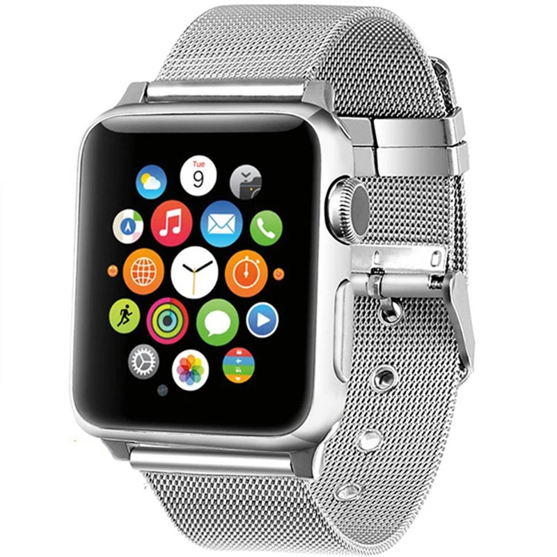Ремешок Миланская петля из нержавеющей стали для Apple Watch Series 1/2/3 38 42 мм мужской