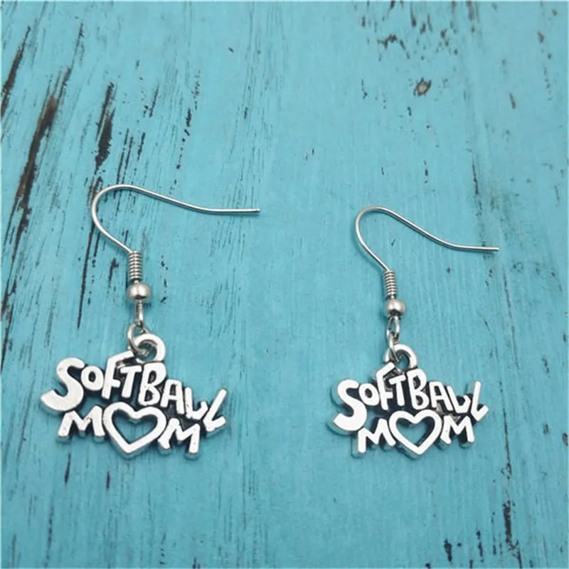 

Softball Mom Charm Earrings,Vintage Fashion Jewelry Women Christmas Birthday Gifts Accessories Pendants Zinc Alloy