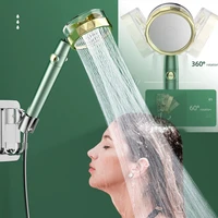 powerful pressurization 360 degree rotating detachable for cleaning one key water stop saving water rainfall filter shower head