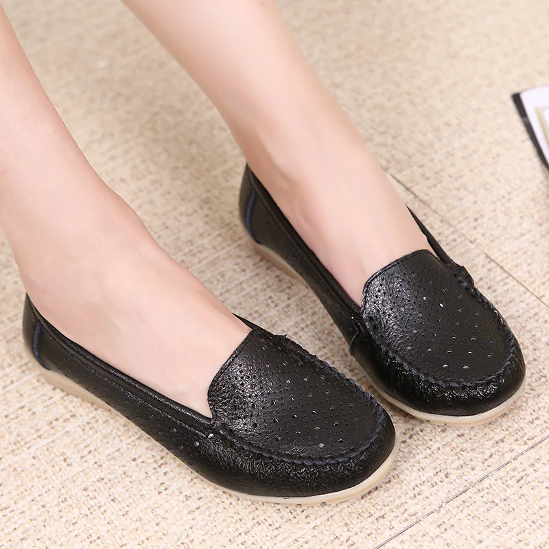 2019 весенняя женская обувь на плоской подошве Натуральная кожа Женская Лоферы с