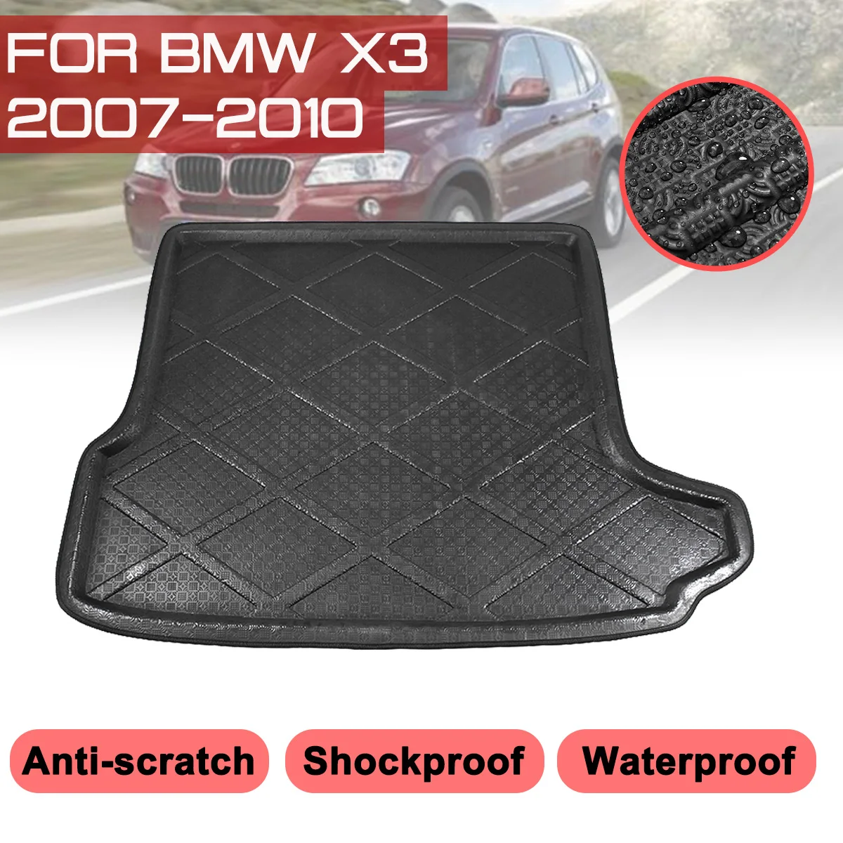 Для BMW X3 2007 2008 2009 2010 автомобиля задний багажник коврик Водонепроницаемый ковров