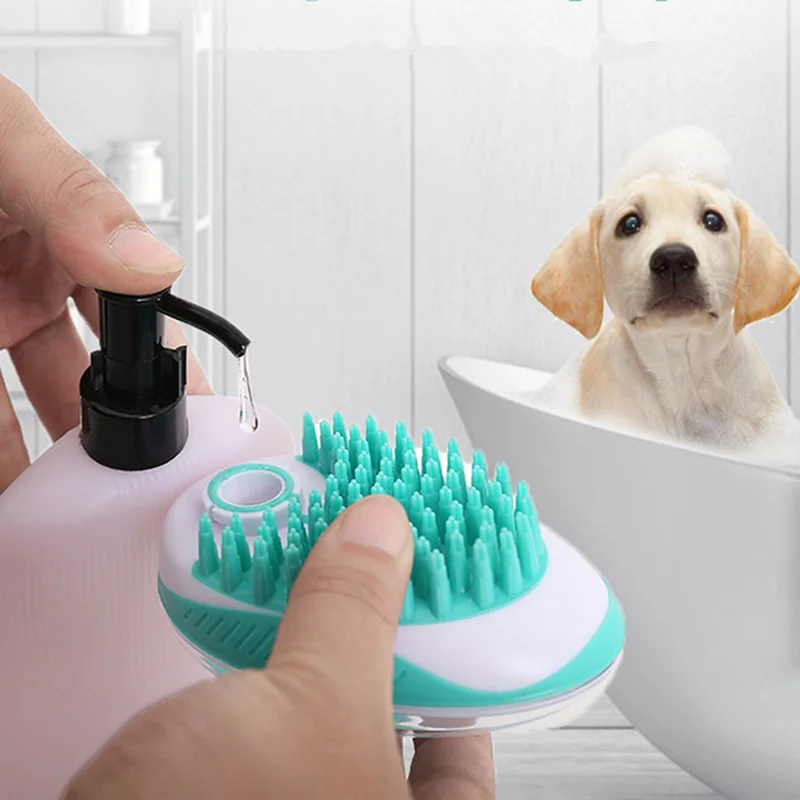 

2021 Pet Dog Bath Brush Comb Silicone SPA Shampoo Massage Brush Shower Hair Removal Comb for Dogs Cats Cleaning Grooming Tools