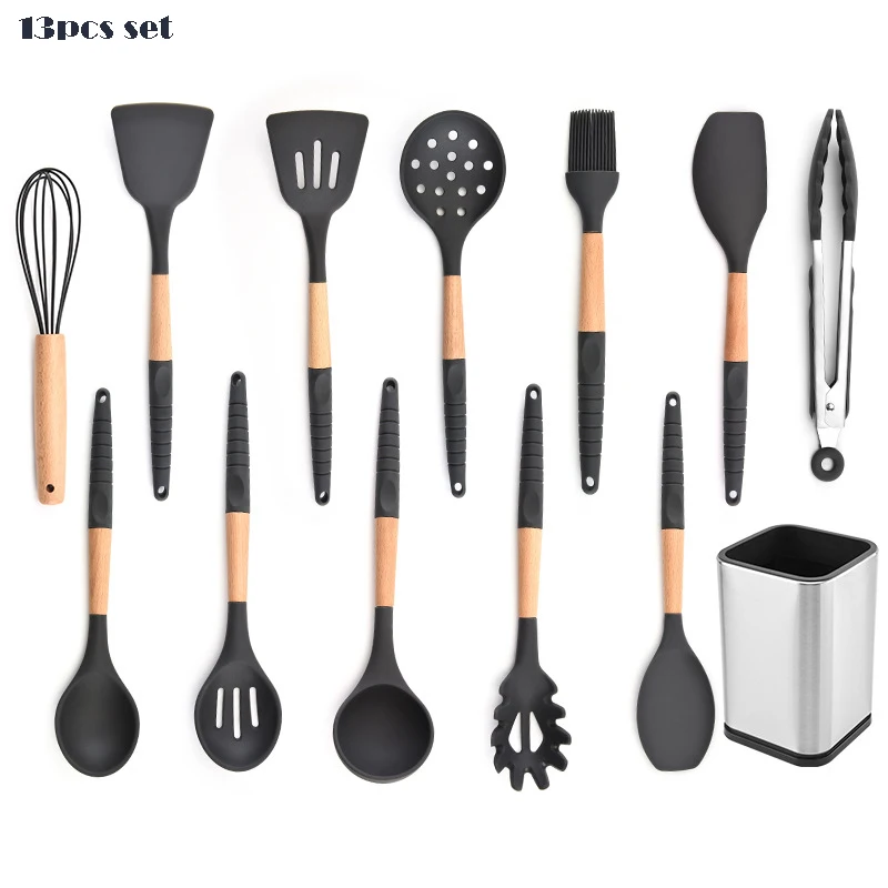 

Heat Resistant Silicone Cooking & Baking Tool Sets Includes Bonus Egg Whisk Basting Pastry Brush