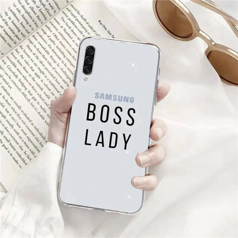 

Boss Pink Women Cartoon Phone Cases Transparent for Samsung A71 S9 10 20 HUAWEI p30 40 honor 10i 8x xiaomi note 8 Pro 10t 11