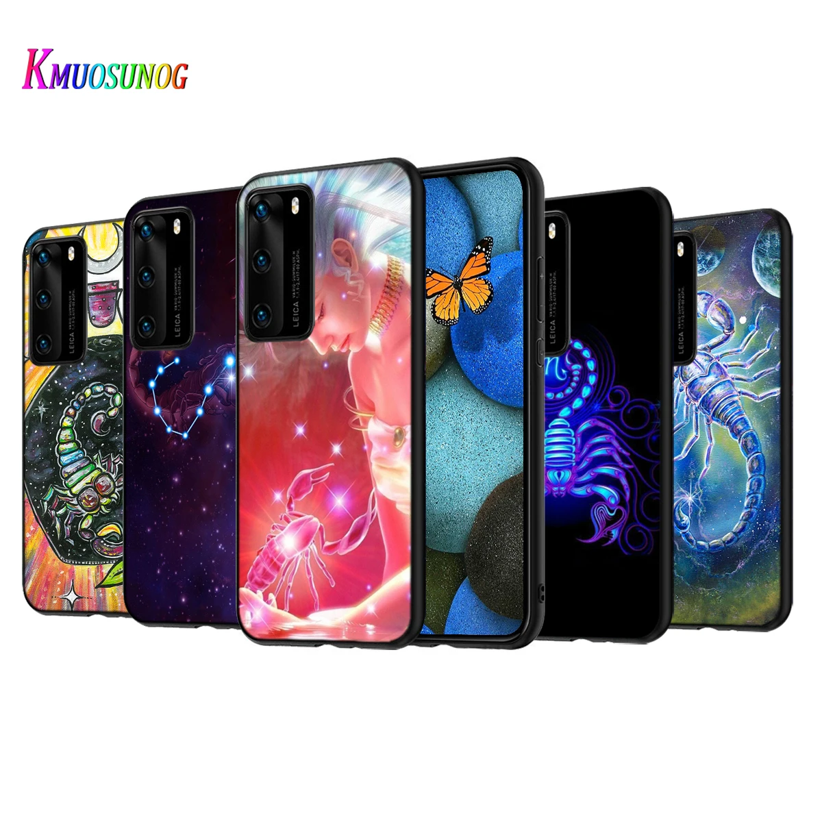 

Scorpio Constellation Silicone Cover For Huawei P50 P40 P30 P20 Pro P10 P9 F8 Lite E Plus 2016 5G Black TPU Phone Case