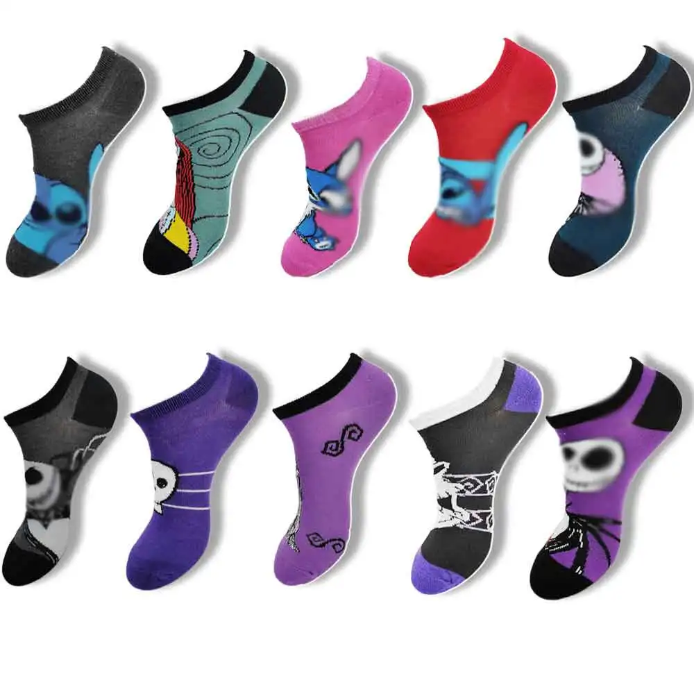 

Модные носки-лодочки с мультяшным принтом для мужчин и женщин, дышащие невидимые мягкие удобные носки до щиколотки на лето