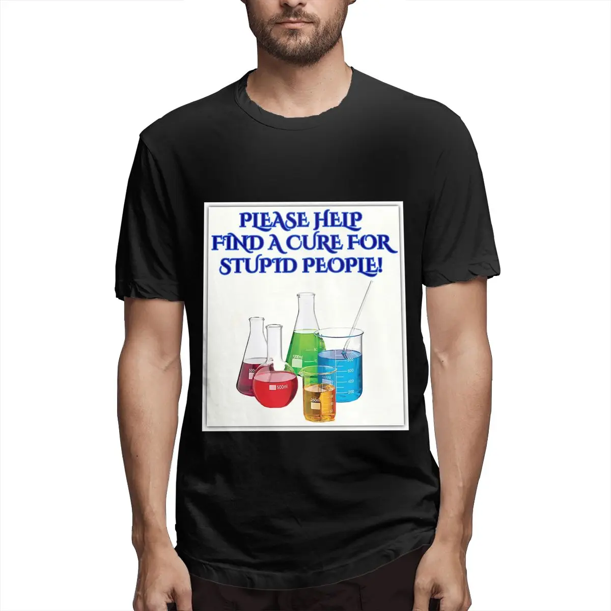 

Please Help Find A Cure For Stupid People, Men's Classic Leisure Tees Short Sleeve Crew Neck T-Shirt Cotton Unique Clothing