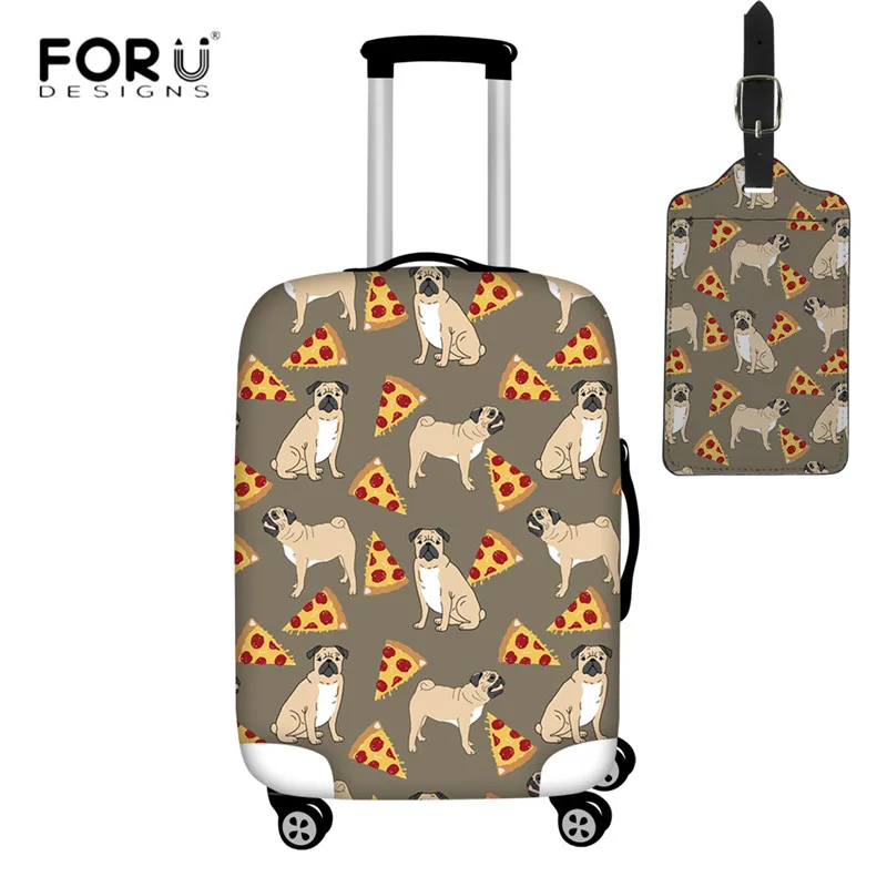 FORUDESIGNS/ дорожный Чехол для багажа, милый забавный мопс, Pupies, защита для багажа, чемодан, Защитные Чехлы, водонепроницаемый чехол - Цвет: HMA363-2pcs