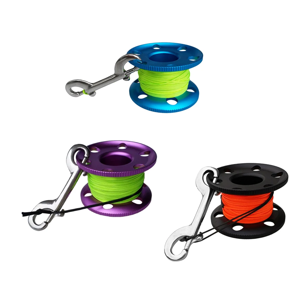 Дайвинг алюминиевый Finger Spool Катушка 20 Вт 30 50 м линия с Нержавеющая сталь оснастки