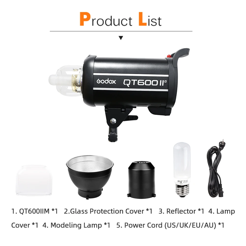Профессиональный студийный стробоскоп Godox QT600II 600Ws стойка светильник щения 2 8 м