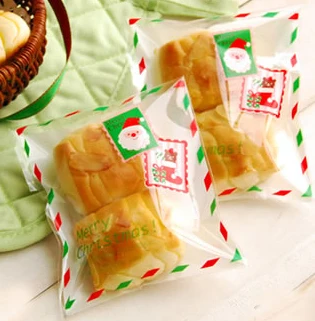 Новые рождественские пакеты для печенья с надписью целлофановые хлеба свадебные