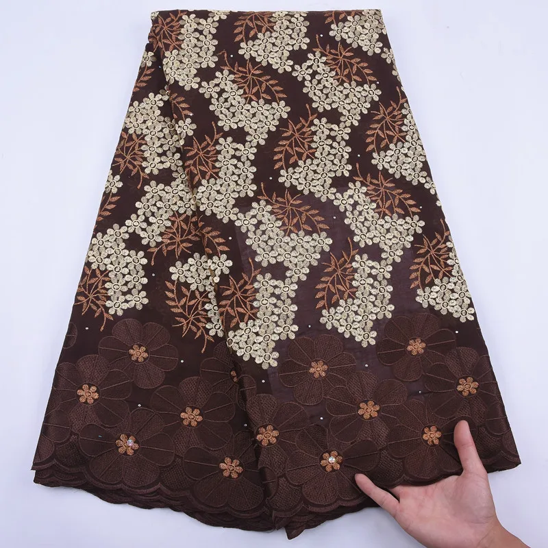 

Новый дизайн, африканская кружевная ткань, высокое качество, Нигерия, сухая хлопковая кружевная ткань, кофейный цвет, швейцарская вуаль, кру...