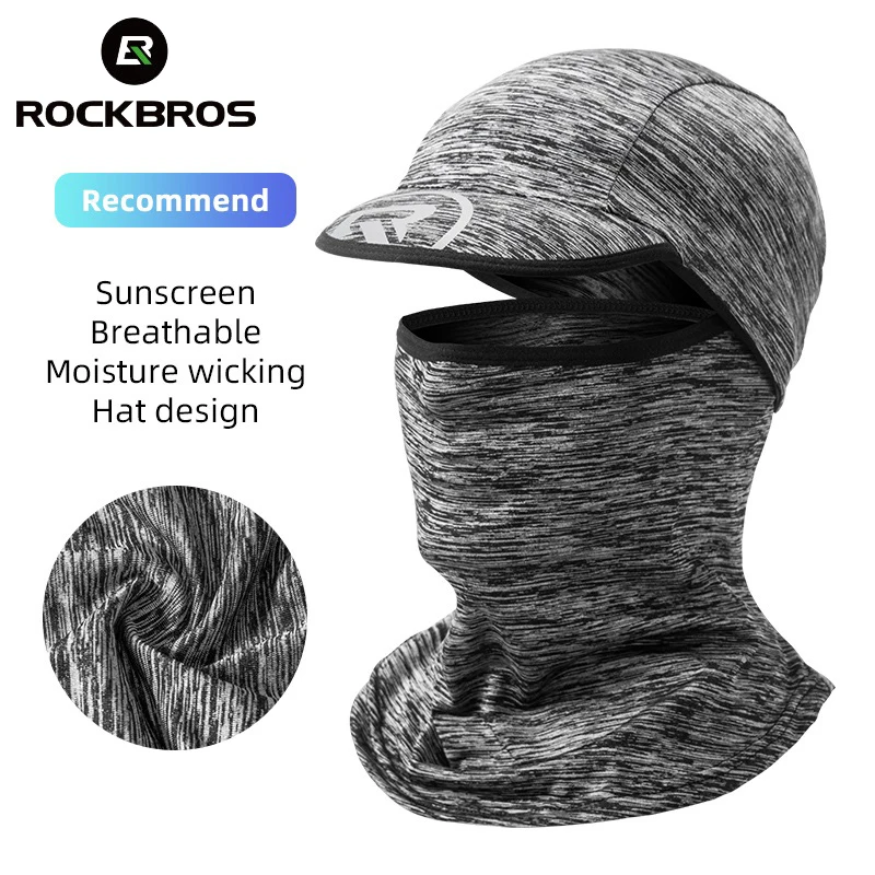 ROCKBROS Summer Cycling Sunscreen Cap Bandana Men Bike Ice Silk Anti-UV Hat Bicycle Outdoor Sport Motorcycle Fishing Face Mask | Спорт и