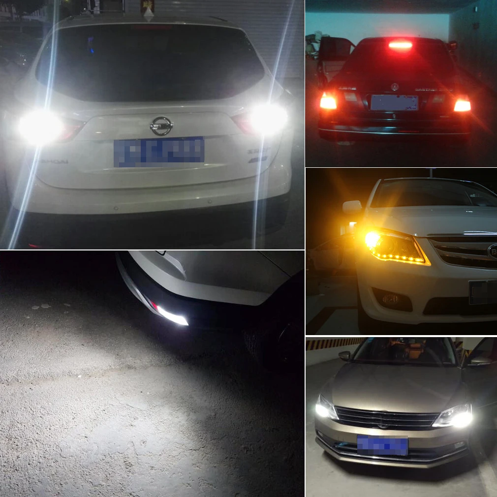 Светодиодный фонарь BAY15D BA15S BAU15S 2 шт. 1156 P21W PY21W P21/5W T20 7443 W21/5W Автомобильный