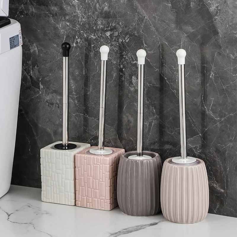 

Ceramic Modern Toilet Brush Hygienic Cleaning Floor Toilet Brush and Plunger Set Szczotka Do Wc Bathroom Accessories EI50TS