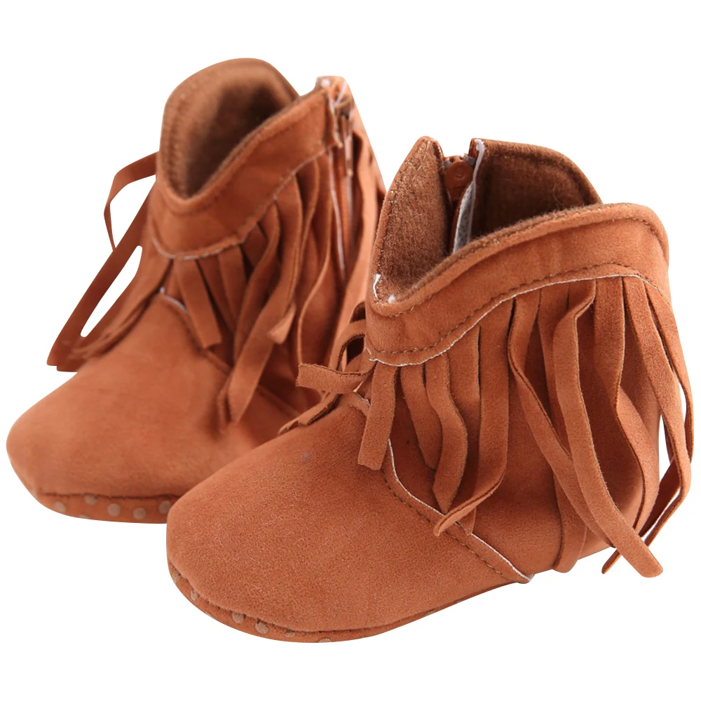 Новые детские зимние ботинки Теплая обувь с кисточками для малышей маленьких