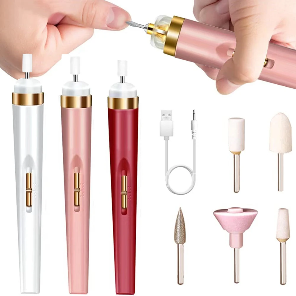 

USB Professional Electric Pen-Shape Nail Grinder Machine LED Nail Art Drill Set File Nail Pedicure Drill Nails Apparatus