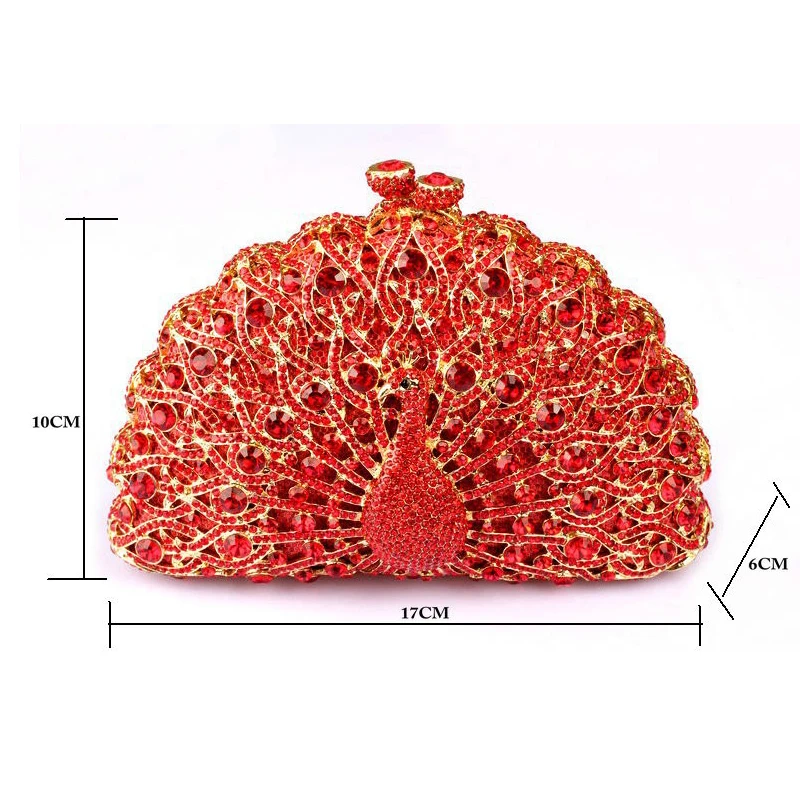 Животных Роскошная обувь с украшением в виде кристаллов вечерняя сумочка Павлин
