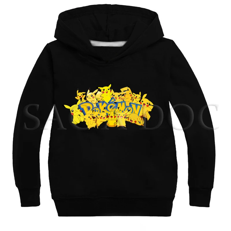 Hoodies 10 Толстовки для мальчиков с принтом «Покемон» на весну-осень одежда для детей детские толстовки с капюшоном для девочек Повседневный Спортивный пуловер - Цвет: Hoodies 10