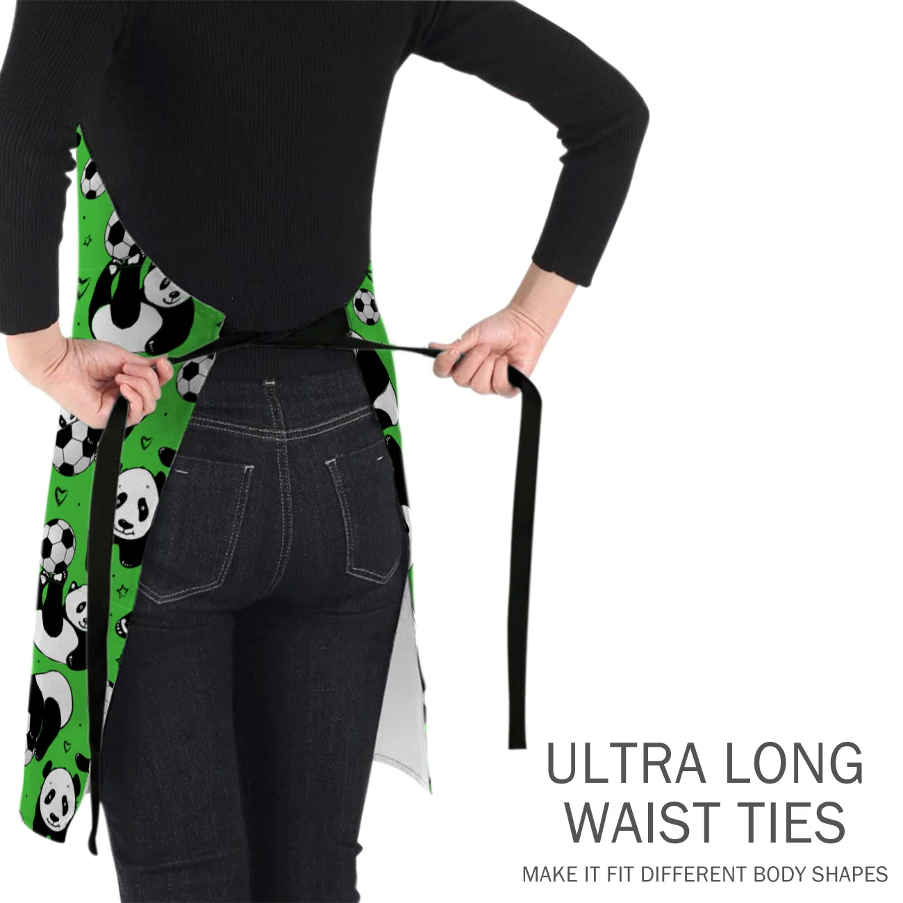 Tophome Кухонный Фартук панда фон зеленый Азиатский Футбол игры фартуки из парусины