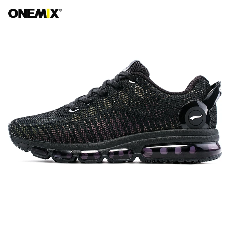Onemix Air мужские кроссовки легкие светоотражающие сетчатые черные|Беговая обувь| |