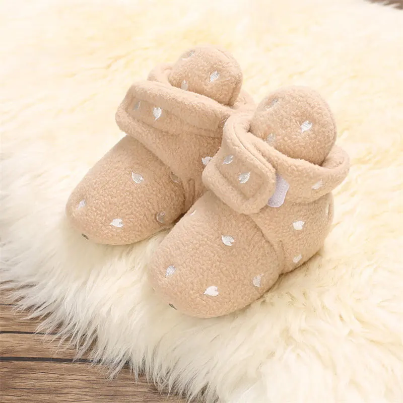 6 To 15 Months New Baby Boy Girl Winter Thicken Warm Boots Cute Star Print Soft Casual Infant Kids First Beginner's shoes
