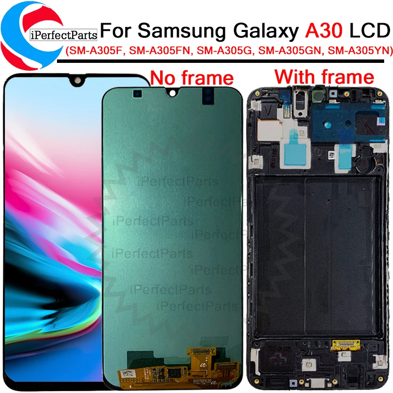6 4 ''AMOLED дисплей для Samsung Galaxy A30 A305/DS A305F A305FD A305A сенсорный экран дигитайзер в