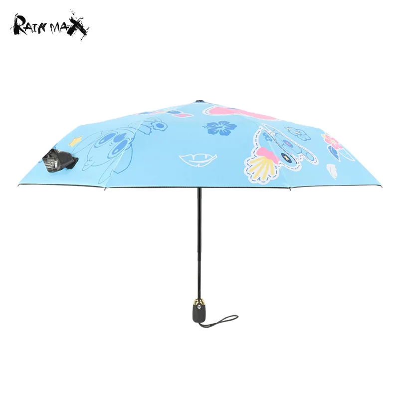 

Children Fully Automatic Folding Umbrella Lilo Cartoon Personal Black Coating Anti-UV Sun Umbrella Boy Girl Rain Windproof Gift