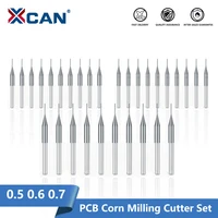 xcan 3 175mm shank 0 5 0 6 0 7mm pcb milling cutter set carbide end mill cnc corn milling bit router bit