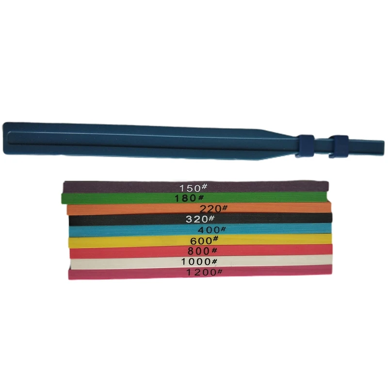 

HOT SALE 9 Pieces 100 X 4 X 1Mm Fiber Whetstone Super Ceramic Whetstone For Mold Polishing + 1 Piece Clamp Bracket