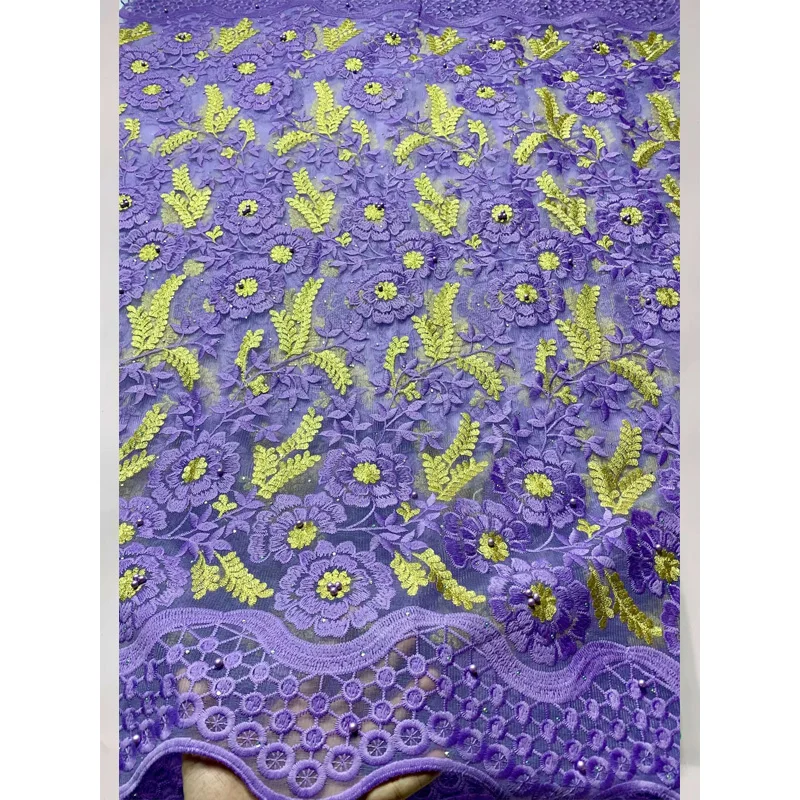 

2020African Lace Fabric High Quality Nigerian Lace Material French Tulle Swiss Embroidery Lace Fabric Factory Wholesale 5yards
