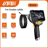 hd 8mm digital industrial endoscope borescope camera 4 3 screen 1m snake cable camera for house maintenancewith 32gb tf card