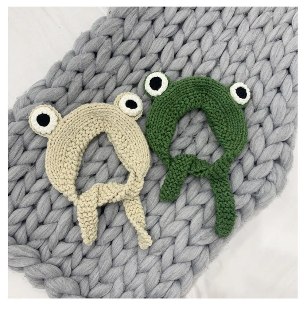 Winter Skullies 2022 Women Frog Hat Crochet Knitted Hat Costume Beanie Hats Cap Women Gift Baby Anime Hat Photography Prop Party images - 6