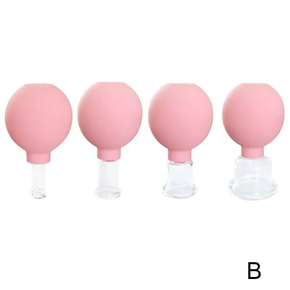 

4Pcs Jars Rubber Vacuum Cupping Glasses Massage Body Suction Cans Cellulite Massager Cup Anti Cups Face Glass Therap Set Supply