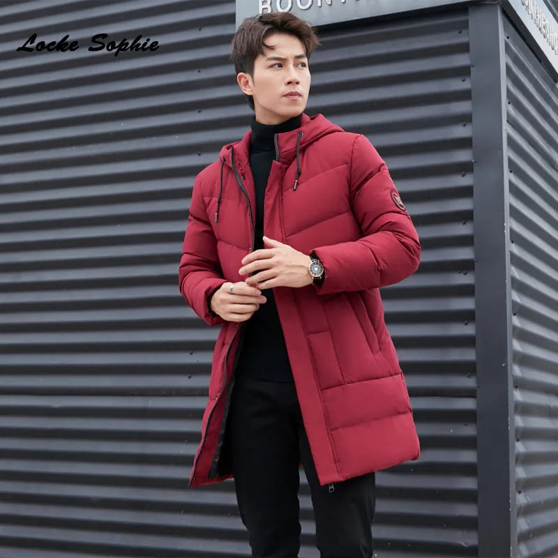 1 шт. мужской пуховик больших размеров 2019 зимняя модная куртка с капюшоном на
