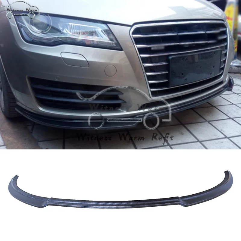 Carbon Fiber Front Bumper Lip Splitters For Audi A7 standard bumper S7 style 2012 2013 Front Bumper Chin Lip Spoiler