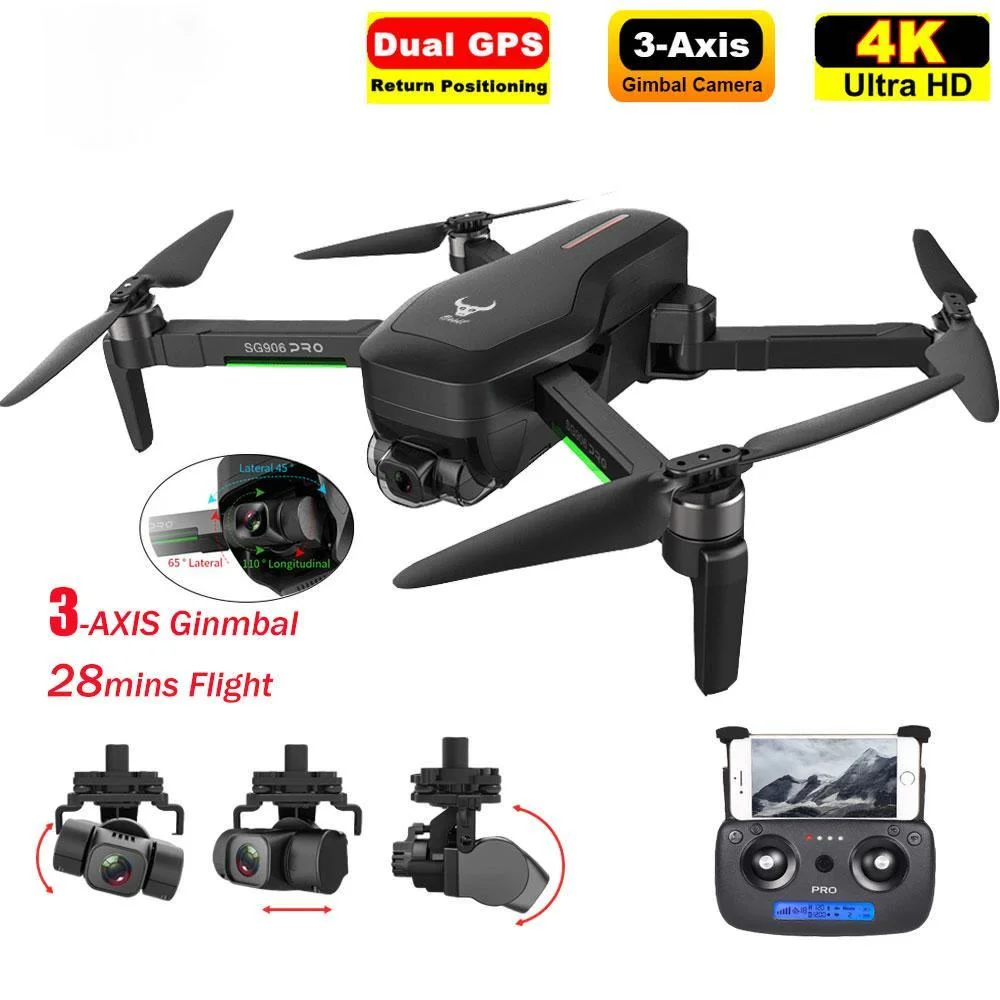 Квадрокоптер SG906 PRO2 Радиоуправляемый с камерой GPS 5G Wi-Fi FPV 3-осевой бесщеточным