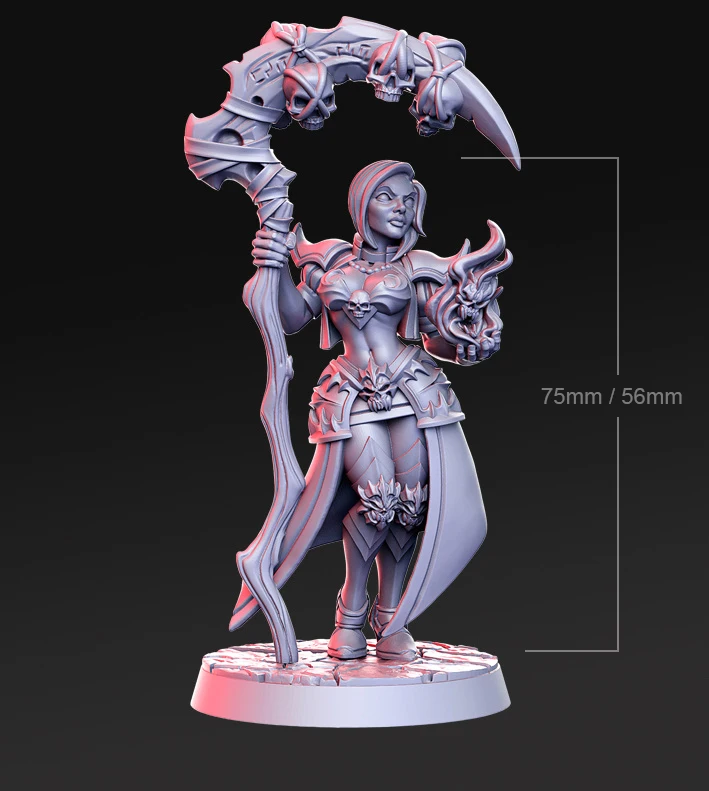 

1/24 75mm 1/32 56mm Resin Model Female Death Prime Figure Unpainted RW-086