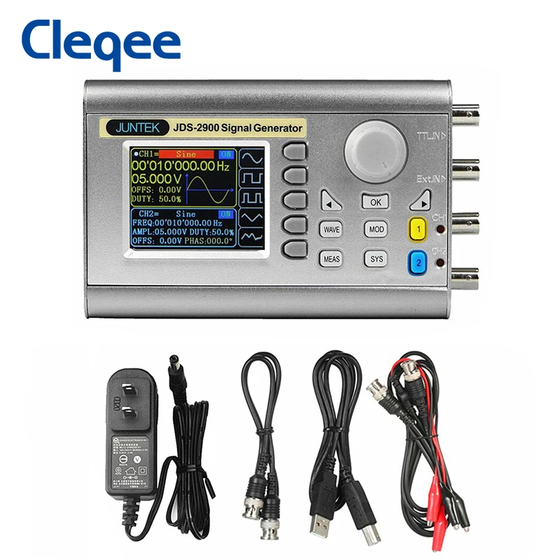 

Генератор сигналов Cleqee JDS2900, 40 МГц, DDS, цифровое управление, Двухканальный измеритель частоты, генератор сигналов произвольной формы