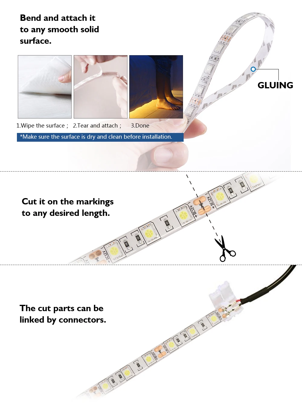 LUCKYLED светодиодный водонепроницаемый SMD 2835 DC 12V 300 светодиодный s 5M 60 светодиодный s/m Гибкая RGB светодиодный Лента светодиодная лента световой ленты декоративная лампа